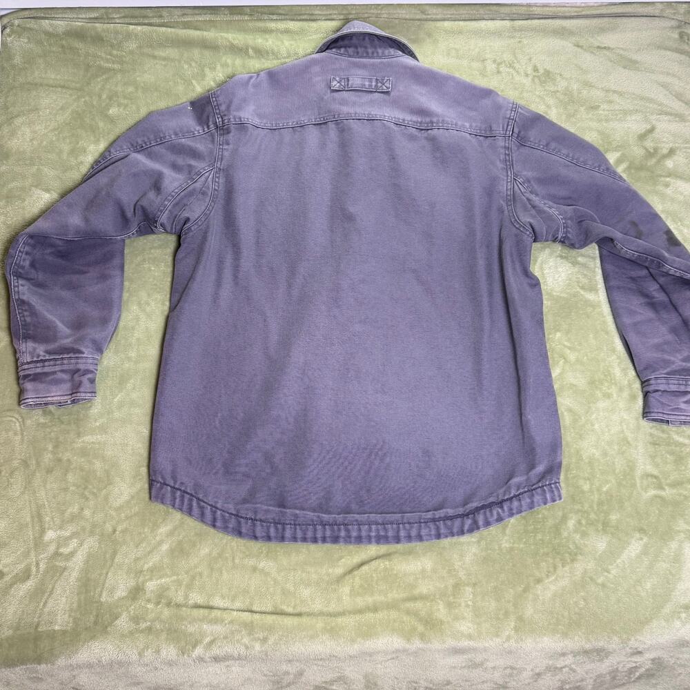 Duluth Trading Fleece Lined Canvas Shirt Jacket Shacket Love Heart Workwear M - Picture 2 of 16